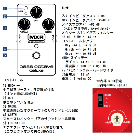 MXR M288 Bass Octave Deluxe ベース用オクターバー